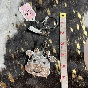 Blinged Cow Keychain.